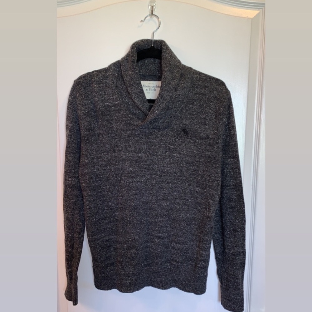 A&F shawl collar gray sweater